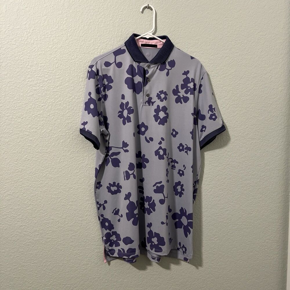 Greyson Mens Fiori Polo Purple Size Large